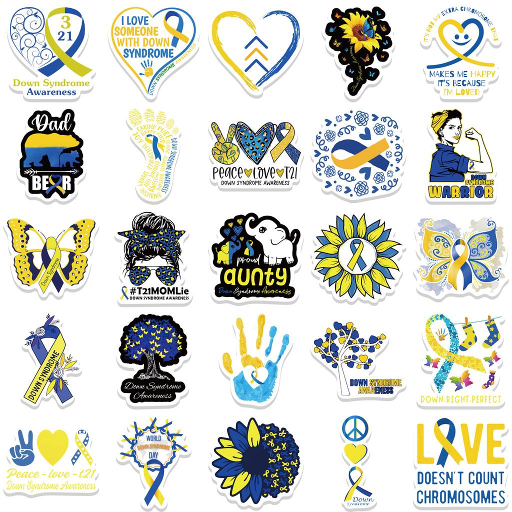 50 Photos of Down Syndrome Graffiti Stickers for Decorative Suitcase Guitar Notebook DIY Waterproof Stickers