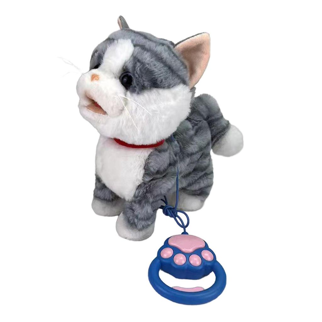 Elektrische Katzenfigur Niedliches Neuheit Kuscheltier Plüschtier für Schlafenszeit-Freund Feiertagsparty-Mitgebsel Kinder Kleinkind Spielzeug Geburtstagsgeschenk