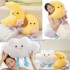 Peluche Viso Sorridente Giallo Luna Giocattoli Morbidi Ripieni Carini Cartone Animato Stella Nuvola Meteo Cuscino Per Camera da Letto Bambino Cuscino Coperta Divano
