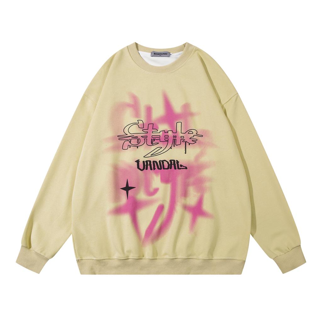 Streetwear Letters Graphic Unisex Tops Pullover