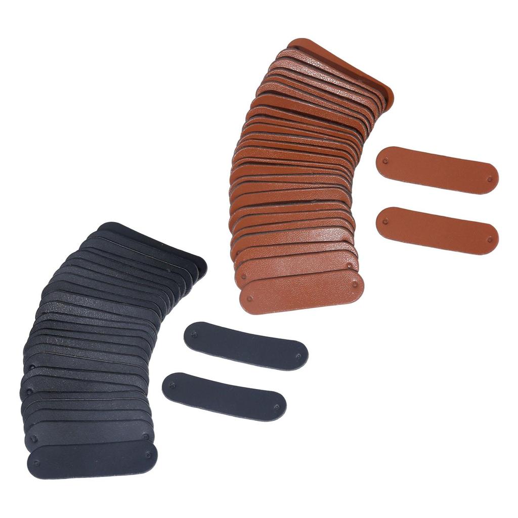 100Pcs Faux Leather Blank Garment Tags DIY Decoration Accessories with Holes Crafts for Hats Crochet Items Repair Jewelry Sewing