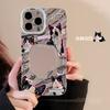 Fun Little Black Cat Suitable for IPhone 15 Mobile Phone Case Apple 13 Electroplated Silver 14 Promax Mirror 16 Hard Shell 11