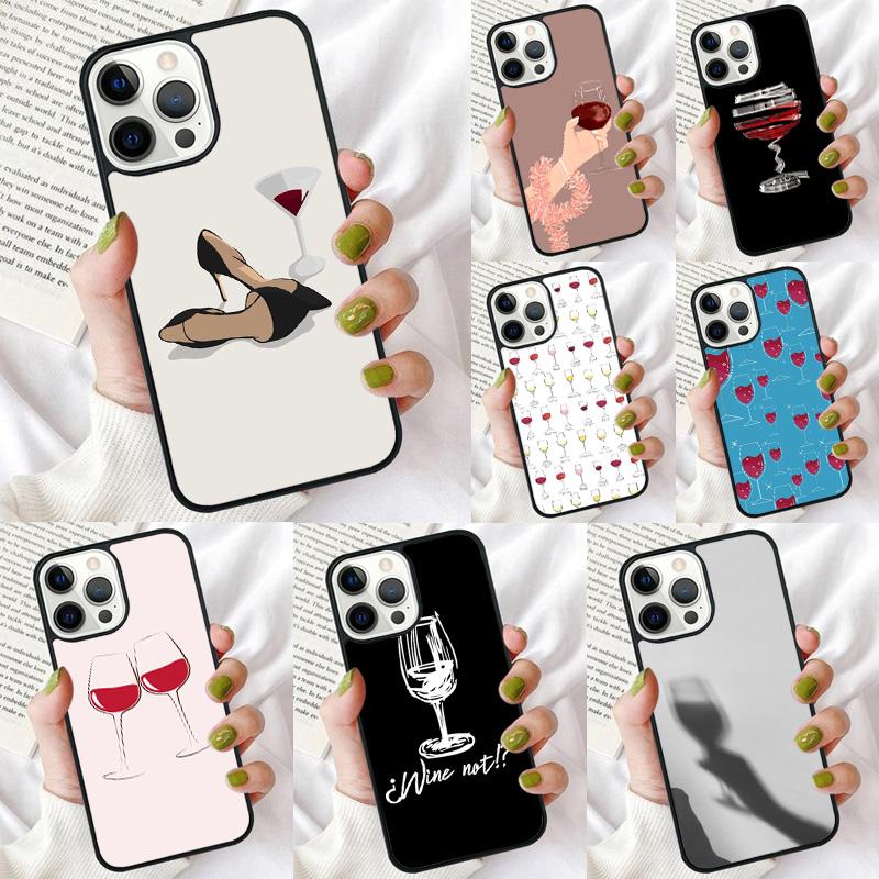 Red Wine Glass Phone Case for iPhone 17 Air 16 15 14 12 13 PLUS 11 PRO MAX Back Fundas coque Cover Shell
