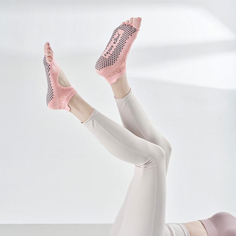 Jünbié Pink Mesh Open-Toe Yoga Socks 3-Pack