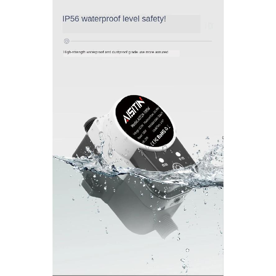 AISITIN Bomba Booster Bomba de Agua sin Escobillas 16m 24v IP56 Pome Controlador de Presión Automático Hogar Aumento Calentador de Agua