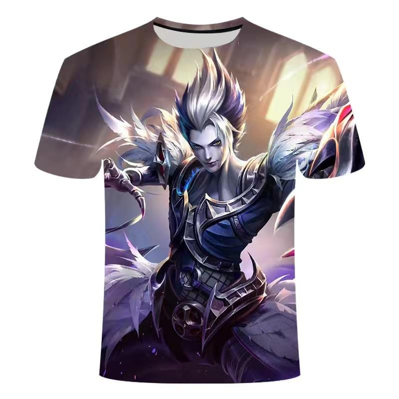 Summer King of Glory Game Clothes Men's Short Sleeved T-shirt for Middle School Students 3D Digital Printed T-shirts Top