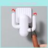 White Cactus Plastic Double Hooks For Door Wall Mounting Modern Decor Tools