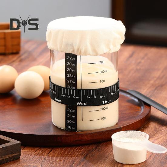 Surdegsburk med startpaket, stor kapacitet, bred öppning, BPA-fri, livsmedelsgodkänd, lätt att rengöra, multifunktionell glasburk, surdegsbehållare