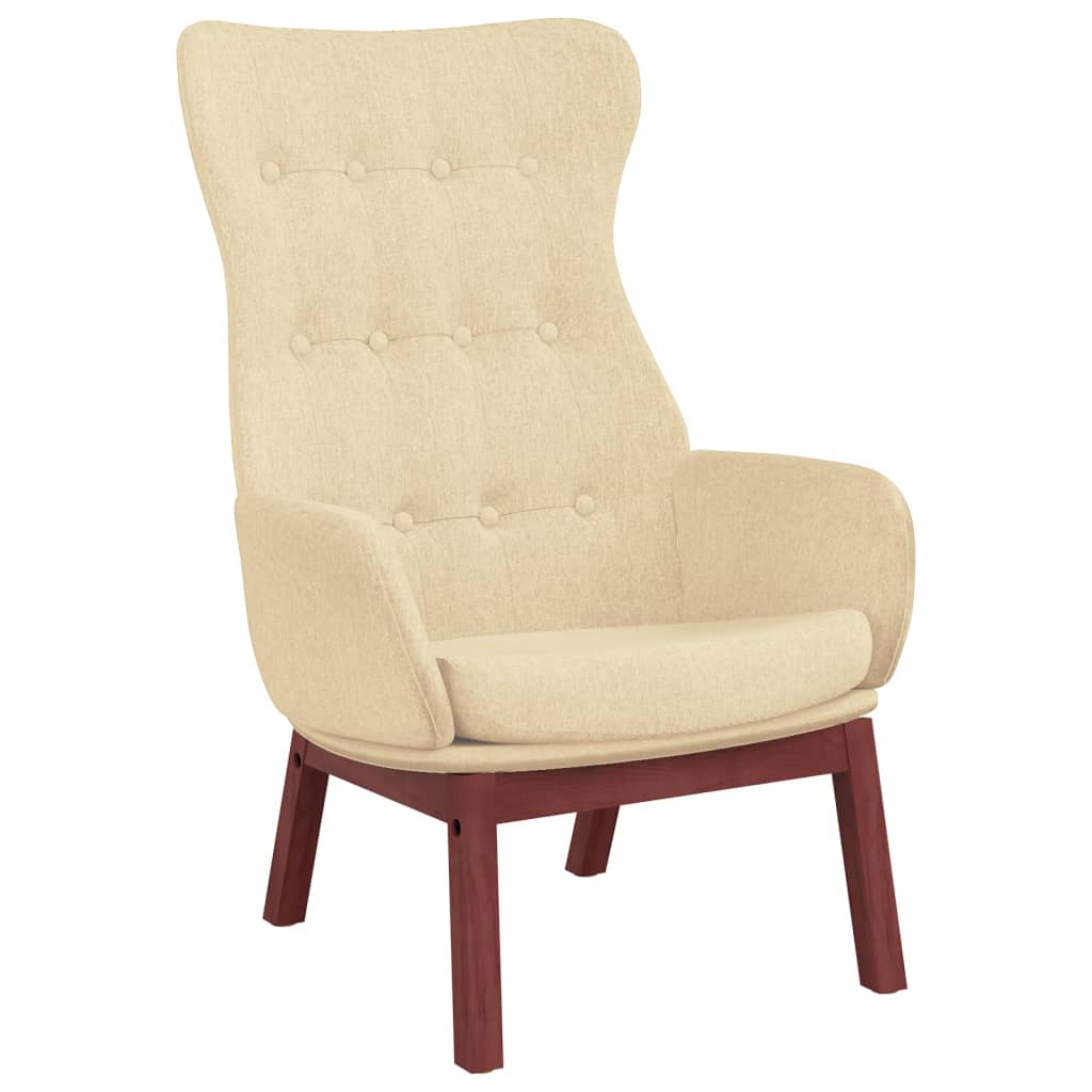 Relax Chair with Footstool Cream Fabric