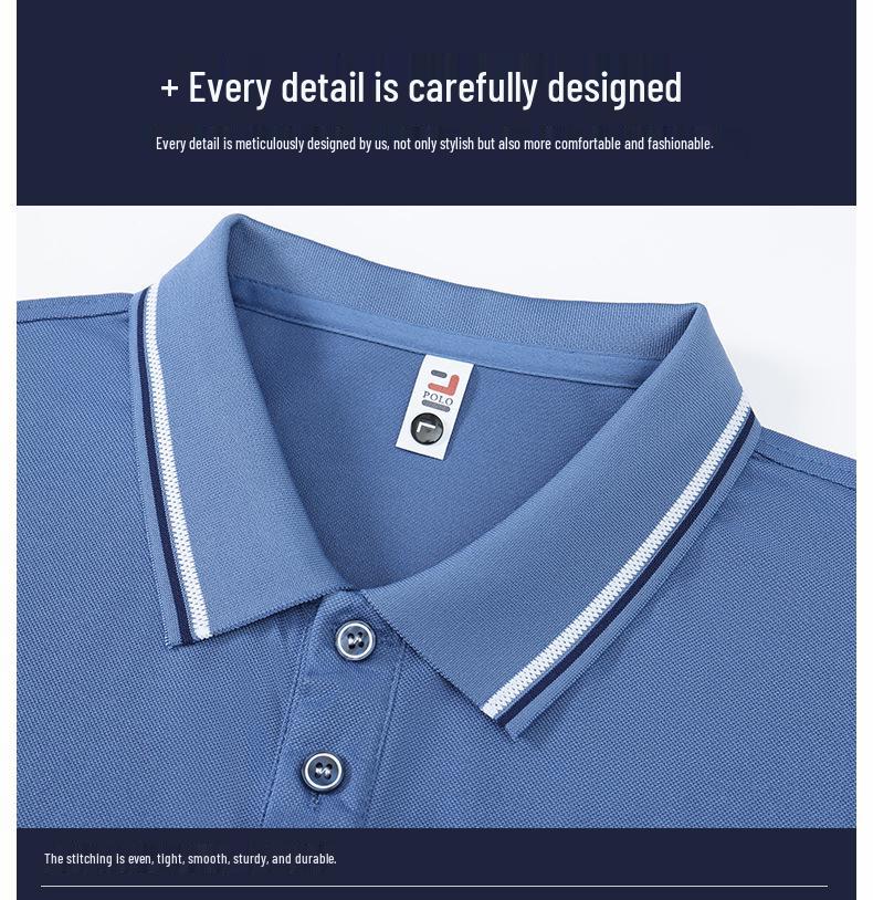 Customizable Breathable Polo Shirt with Logo, Short Sleeve, Sweat-Wicking, Perfect for Corporate or Group Culture Events.