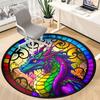 1pc Stained Glass Dragon Chair Carpet for Office, Soft, Non-Slip Polyester Mat, Office, Entryway, Living Room, Bedroom,  yy251207287