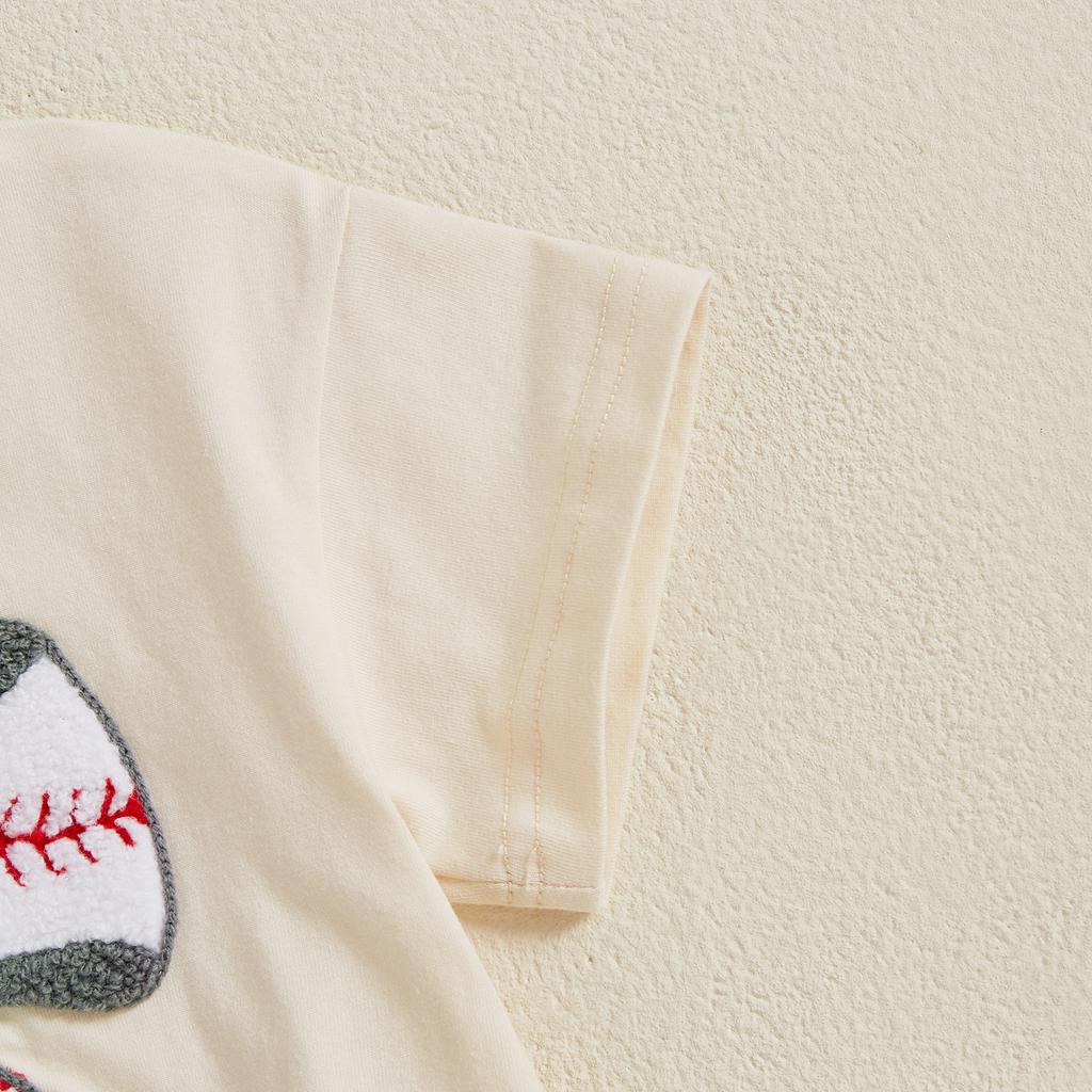 Baby Mädchen Sommer Süßer Strampler Säugling Kurzarm Rundhals Rugby Schleife Stickerei Strampler