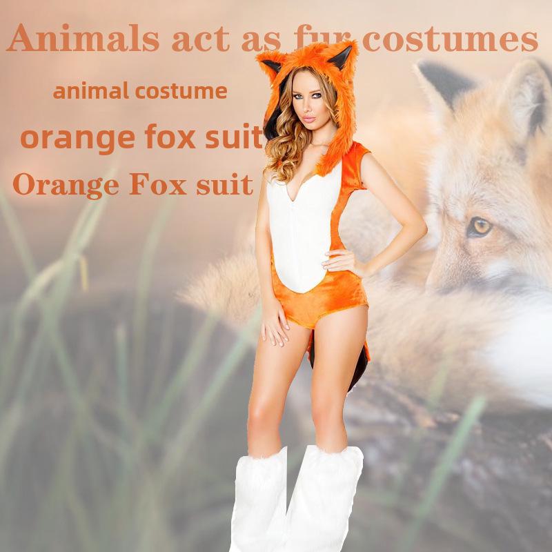 Cosplay Leopard Print Costume with Big Tail, Catwoman Role Play Outfit, Animal Theme for Halloween Party.