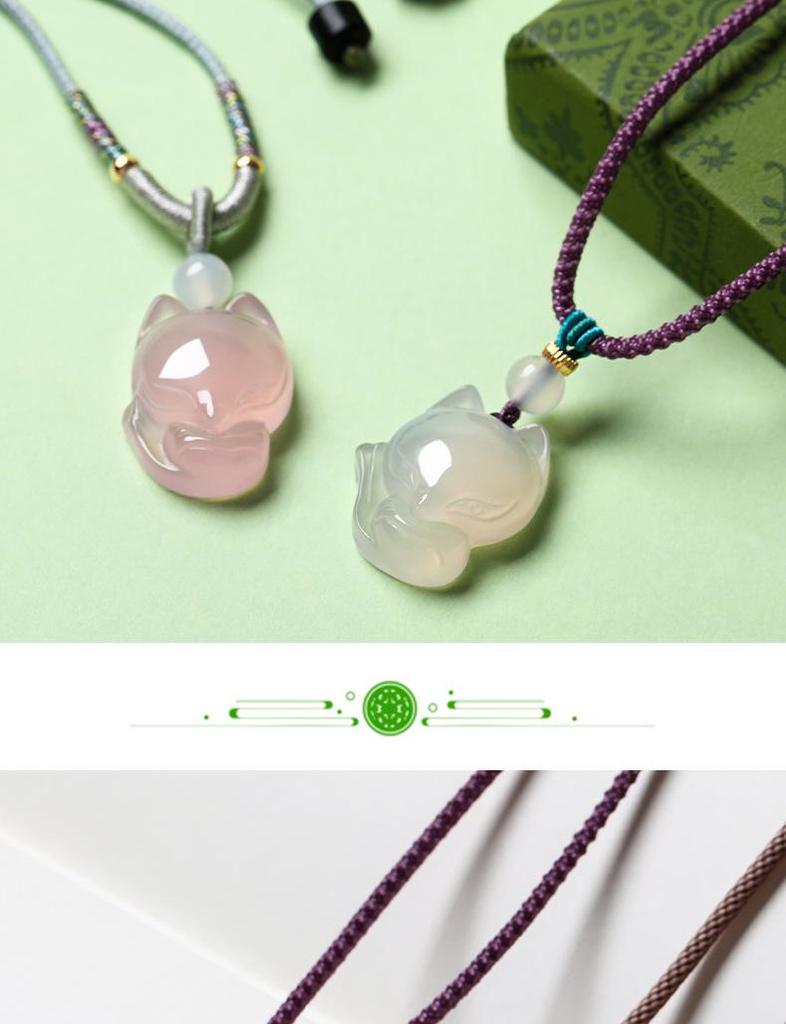 Natural White Agate Pendant Necklace: Chinese Hanfu Style Fortune & Wealth Accessory