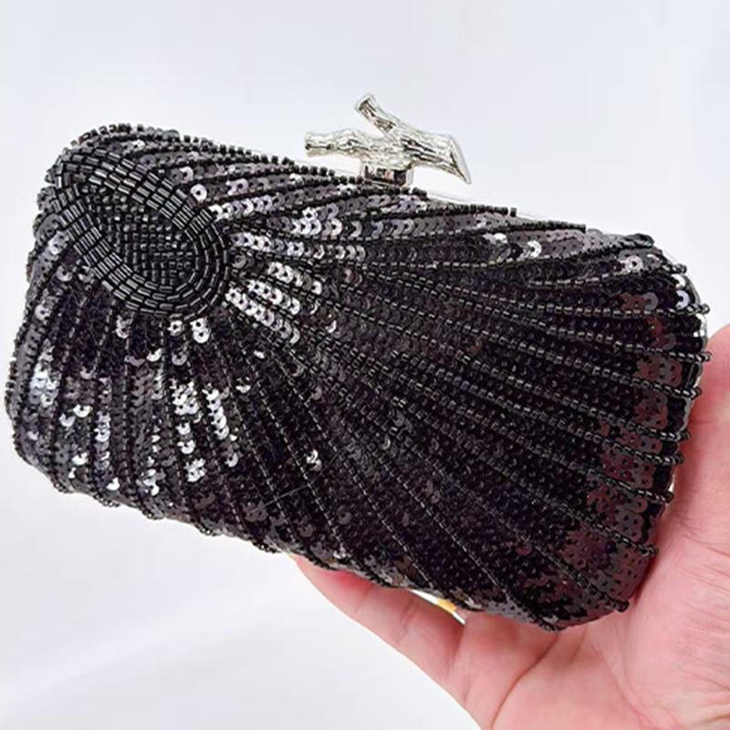 2026 Luxury New Design Handmade Sequin Wome's Evening Bag Glitter Personality Clutch Handbag High End Party Dress Crossbody Bag