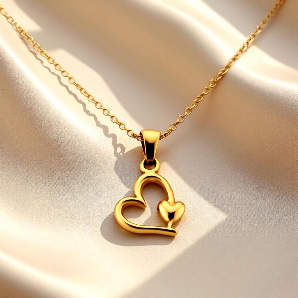 2026 Stainless Steel Double Heart Pendant - New Style Accessories
