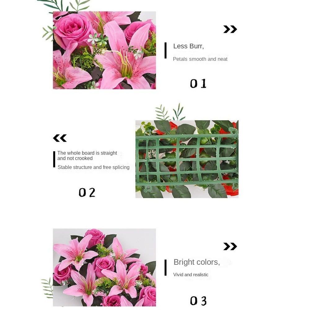 43cm Artificial Flowers Rose&lily Wall Arches Decor Artificial Rose Lily Flowers Party Stage Supplies Table Centerpiece Decor