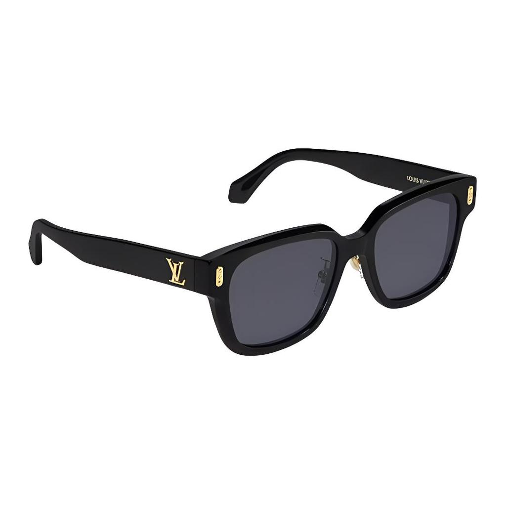Louis Vuitton Engraved Logo Irregular Shape Sunglasses Unisex Sunglasses Black Z2063U