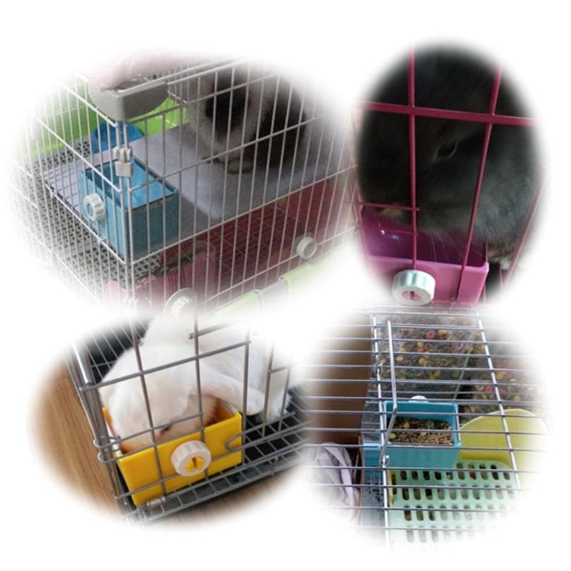 Rabbits Feeding Bowl Hanging Feeder for Small Pet Cage Hanging Food Bowl with Easy Install Screw for Hamster Guinea Pigs