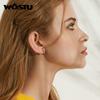 WOSTU Authentic 925 Sterling Silver Moon & Star Earrings Classic Zircon Smart Earrings For Women