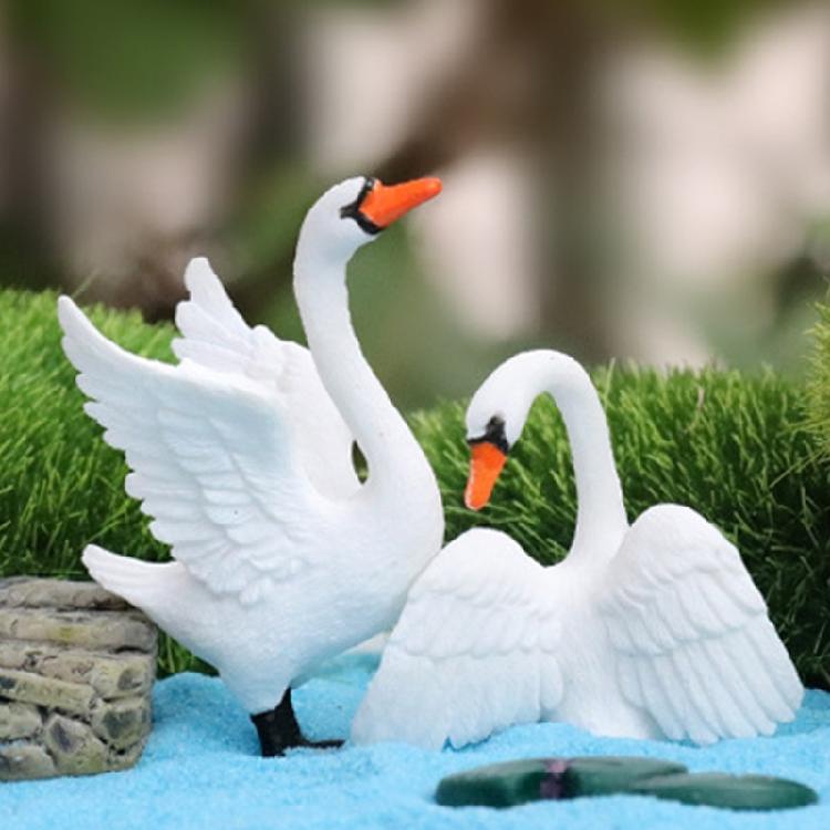 Artistic White Bird Model Decorative Miniature Figurine For Home Office Desktop Decors Or Garden Landscape Ornaments