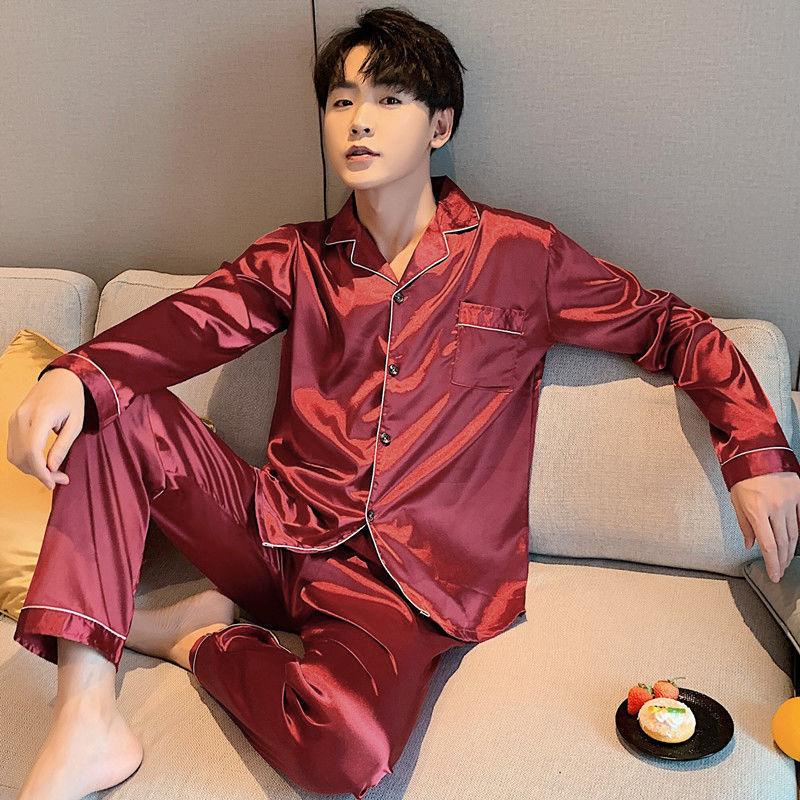 Plus Fat Plus Size Pijamas Masculinos Primavera e Outono De mangas Longas  Ice Silk Thin Korean Home Service Terno de duas peças-comprar a preços  baixos na loja virtual Joom