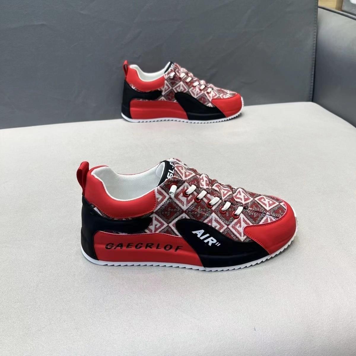 

Мужские кроссовки повседневные модные цветные блоки микрофибра кожа сетка дышащая увеличенная внутренняя крышка нижняя платформа доска обувь 43 красный