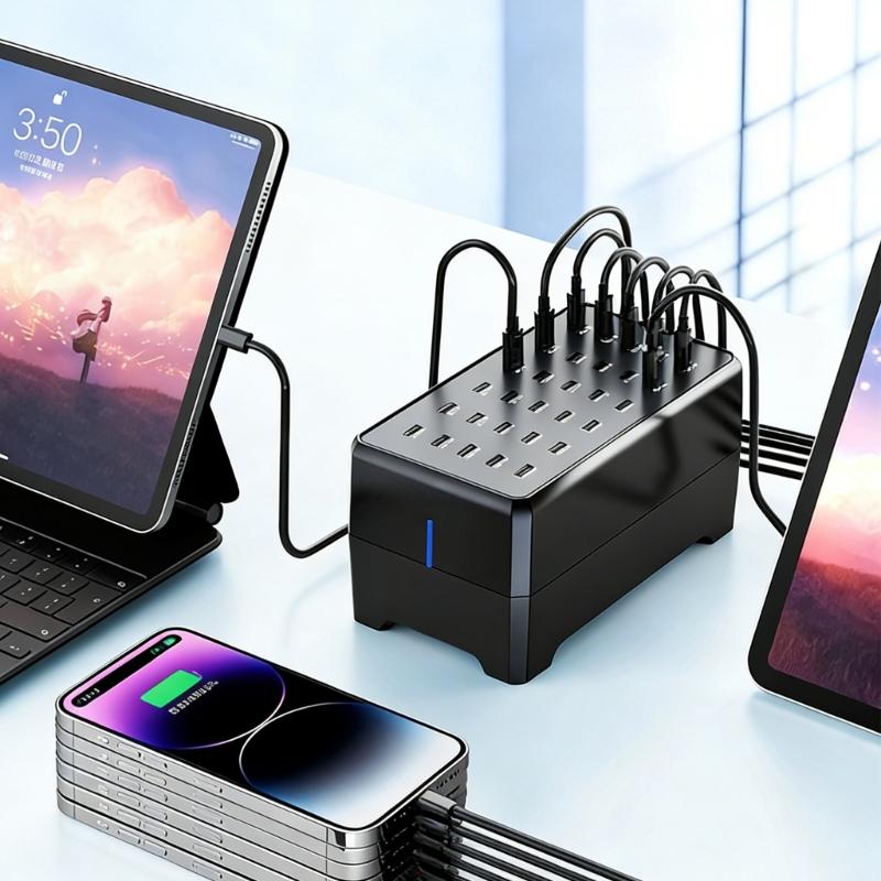 Big Capacity 30 Port Type C Charger Station Reliable Power Delivery For Phones Tablets And Other Electronics