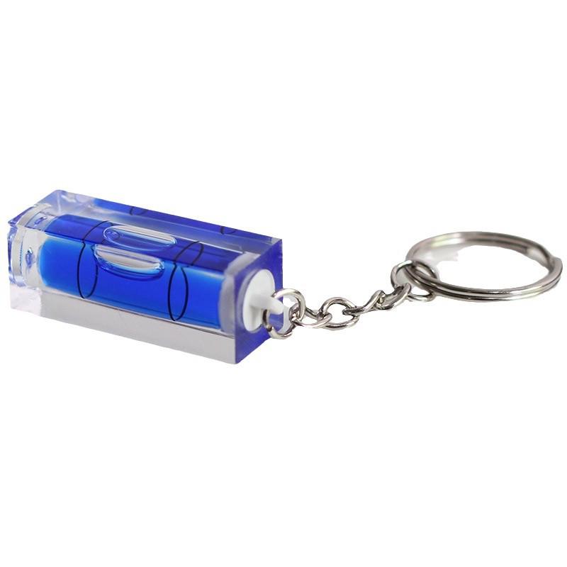 Magnetic Level Keychain with Bubble Ruler and Bead Accents