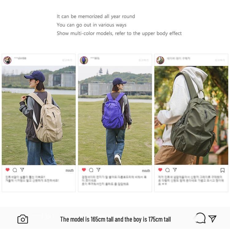 Versatile Japanese-Style Solid Color Backpack for School, Sports, and Travel