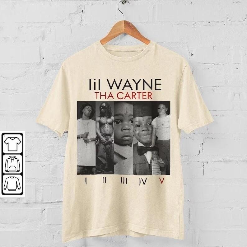 Lil Wayne Tha Carter Rap Shirt Lil Wayne 3 Tour Vintage Natural Shirt XL