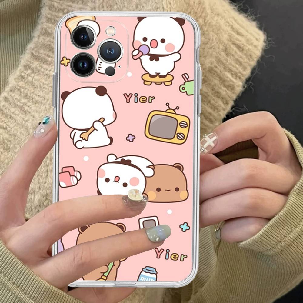 Character Bubu And Dudu Transparent Phone Case For IPhone 16 15 14 13 12 11 Pro Max Plus Soft Cover