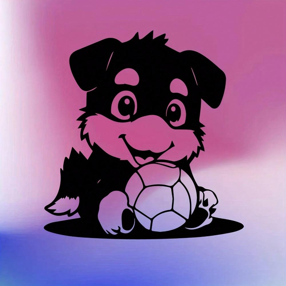 Retro Dog Metal Wall Art Rust Proof Iron Statue Football Pet Lover Gift Holiday Home Decor