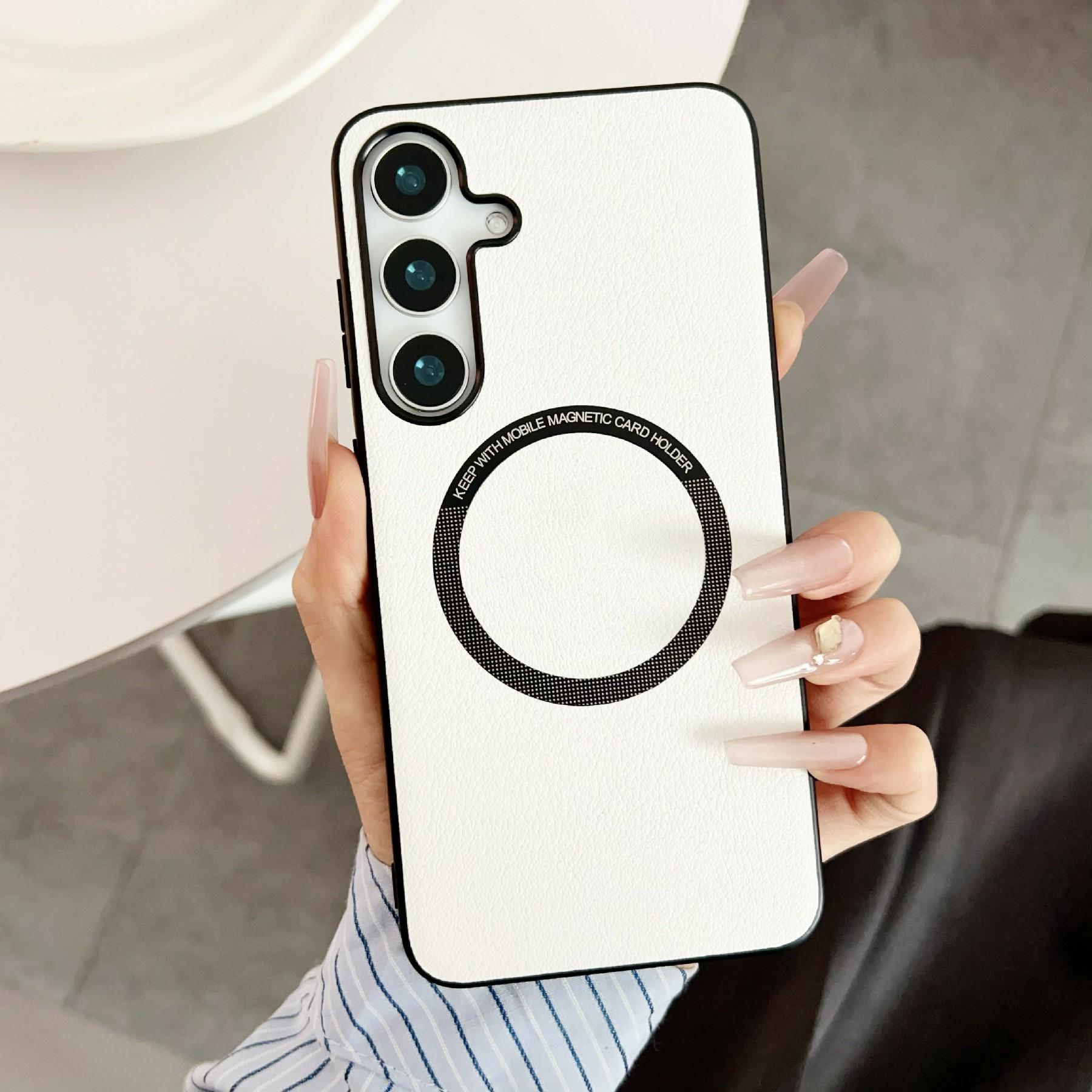 For Samsung Galaxy S26+ Magnetic Case Anti-Drop PU Leather + PC Cover