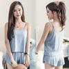 Women's Plus Size Summer Pajama Set: Simple Camisole Vest and Loose Shorts Two-Piece