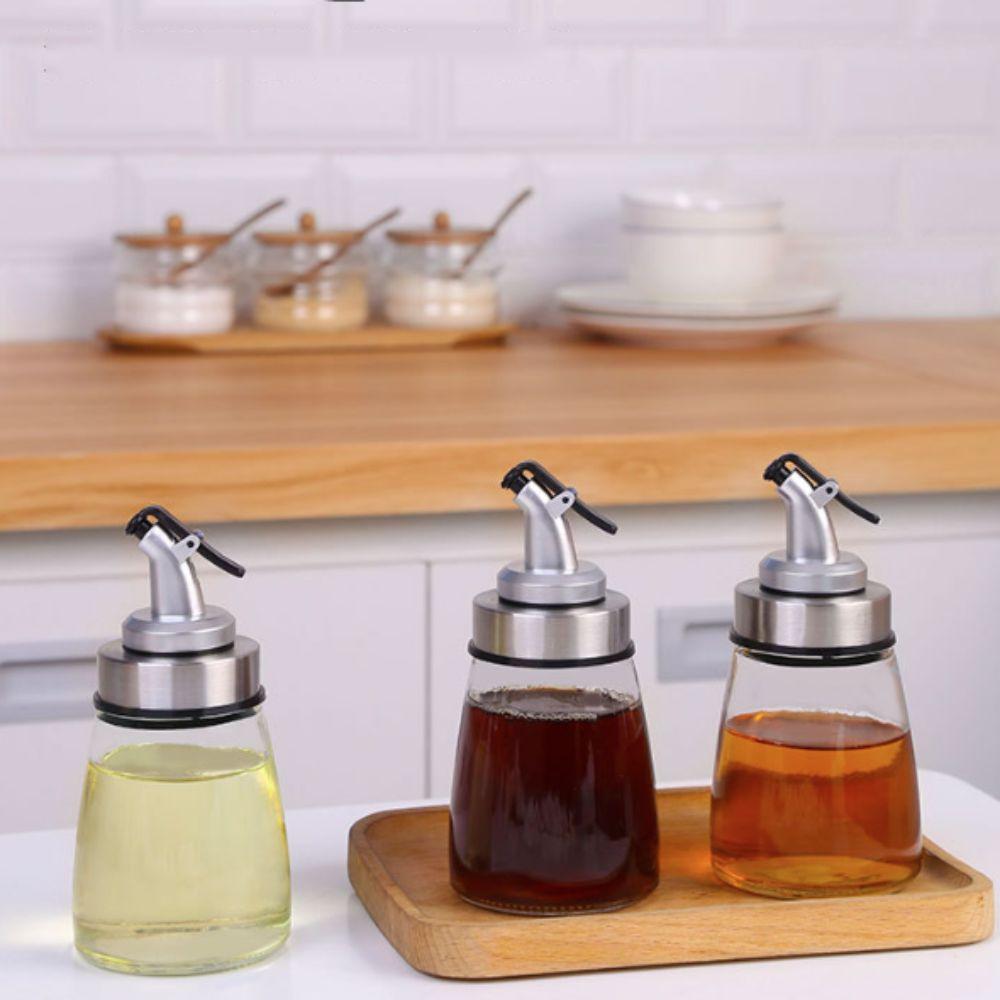 2 Stück 160 ml Glasölflasche mit Anti-Tropf-Ausgießer Küche Sojasaucenflasche Esstisch