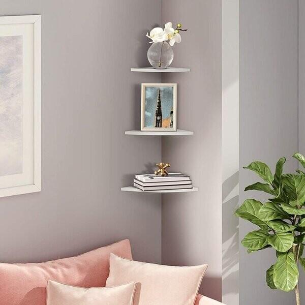 Storage Shelf, PVC Material in White, 22cm 25cm 28cm Size Options, for Home Kitchen Bathroom Organisation, Wipe-Clean Surface