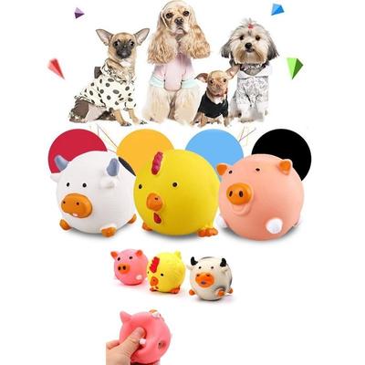 Aniamal Pet Dog Puppy Latex Squeak Chew Bite Teech Cleaning Paly Toy Sound