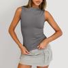 Top Corti Colorati da Donna con Scollo Tondo, Aderenti e Sexy