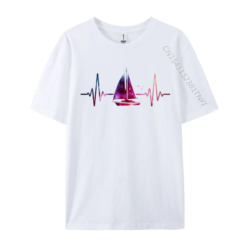 Sailing Heartbeat Galaxy Tshirt Colorful Pattern Cotton High Quality Classic T Shirts Mens Tops  Tees Slim Fit S