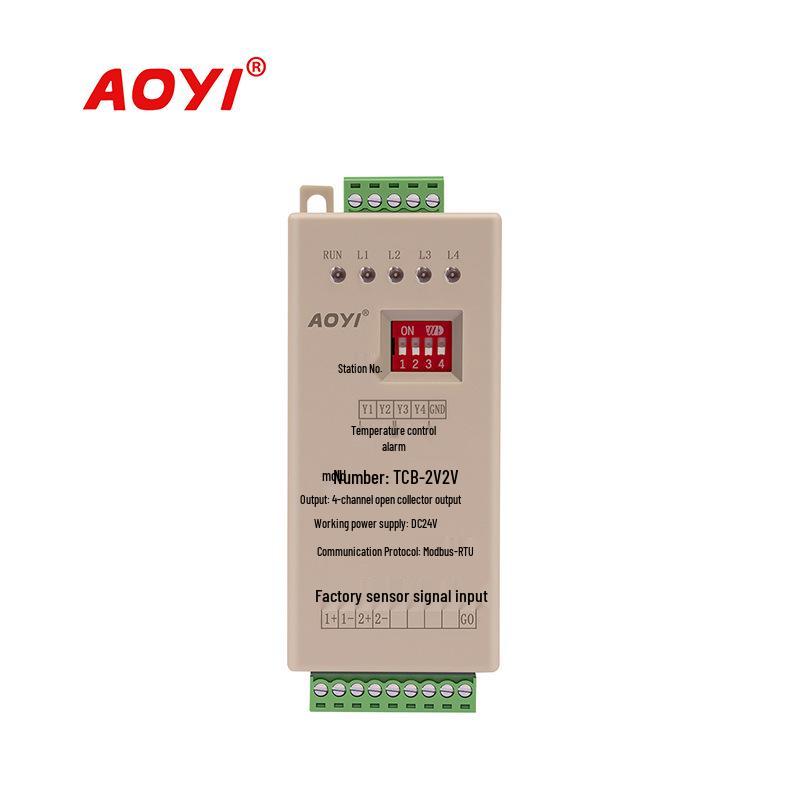 AOYI Dual-Channel Temperature Control Module with DIN Rail 485 Communication and SSR 4-20mA