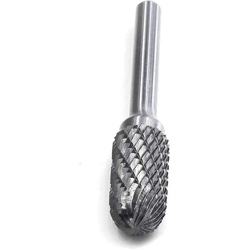 SC-5 Tungsten Carbide Burr Cylinder Shape with Radius End Double Cut Rotary Burr File(1/2" Cutter Dia X 1"Cutter Length) with 1/4'' shank, 1pcs