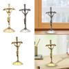 Tabletop Crucifix Standing Cross Traditional Christian Table Decoration for Home Office Portable Durable Fine Workmanship