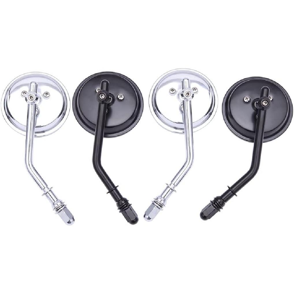 DREAMIZER 3" Motorcycle Vintage Mirrors Round Rear View Mirror 8Mm Black Compatible With Harley Davidson Dyna Bobber Softail Chopper Cruiser Cafe