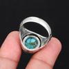 Vintage Herrring Turkos Ädelstensring Antik 925 Sterling Silver Filigran Design Bohemisk Punkstil Statement Smycke
