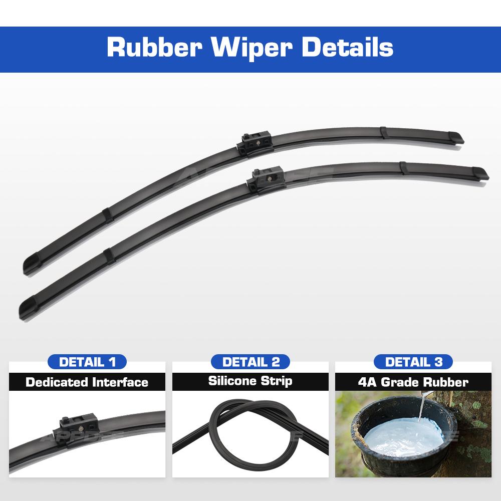APPDEE For Mercedes-Benz GLC X253 C253 2016-2023 Silicone & Rubber Wiper Front Wiper Blades Windshield Windscreen Window Brushes Right driving