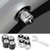 4pcs Car Wheel Tire Valve Stem Caps with Wrench for Model 3 Y S X Roadster P75D P85D P90D P100D Auto Exterior Accessories