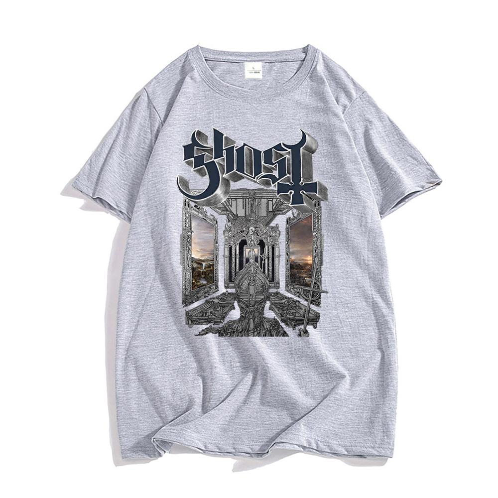 Baumwolle Sommer Herren T-Shirts Ghost Band Skeletá Satanized Album T-Shirt Heavy Metal Mode Druck T-Shirt Unisex Streetwear