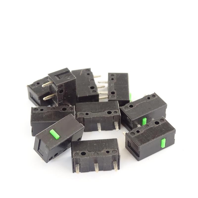 Miedziane mikroprzełączniki z zielonym punktem do myszy gamingowej PC z 3-pinową konstrukcją, żywotność 60 milionów kliknięć