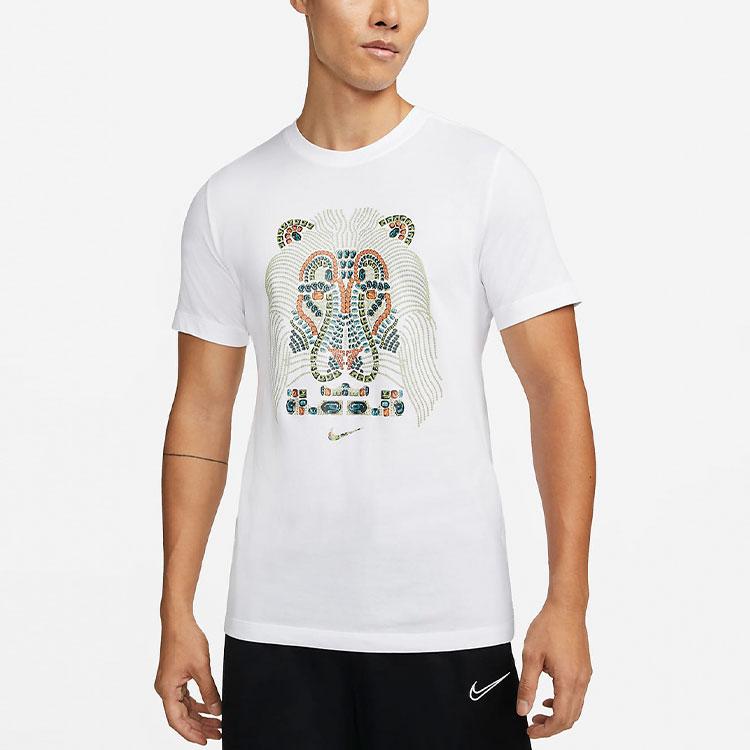 Nike LeBron James Lion Graphic Crew Neck Tee Men Tops White DM2468-100